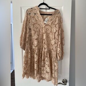 Shoshanna Blush Floral Lace Dress